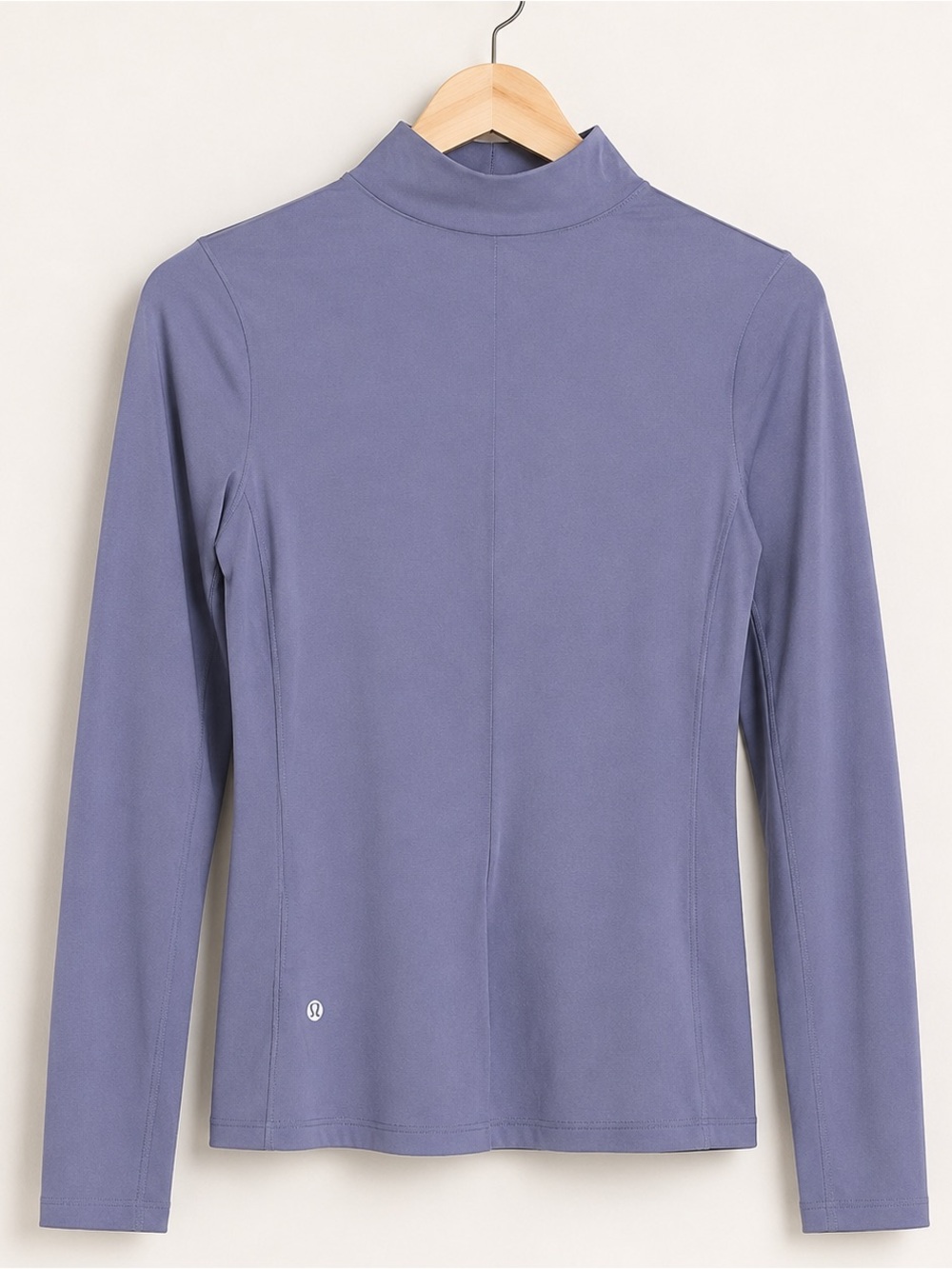 Lululemon Lavender- Gray Mock Neck Long Sleeve Athletic Top
